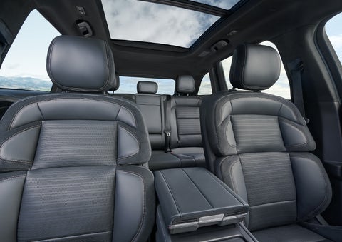 The spacious second row and available panoramic Vista Roof® is shown. | Irwin Lincoln Laconia in Laconia NH