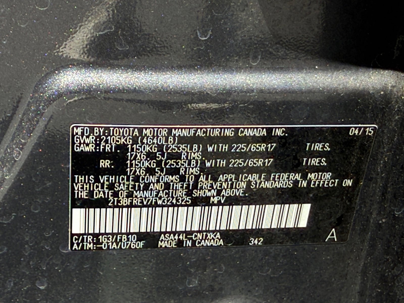 2015 Toyota RAV4 LE