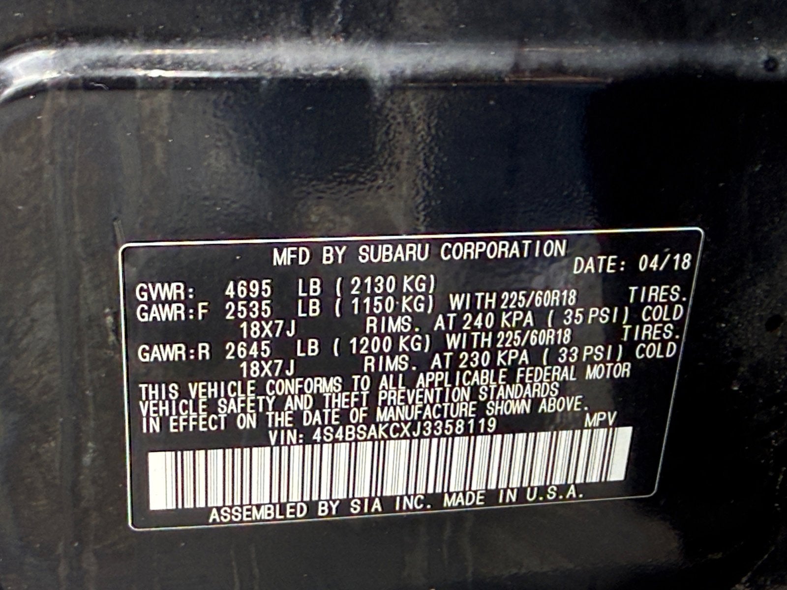 2018 Subaru Outback Limited