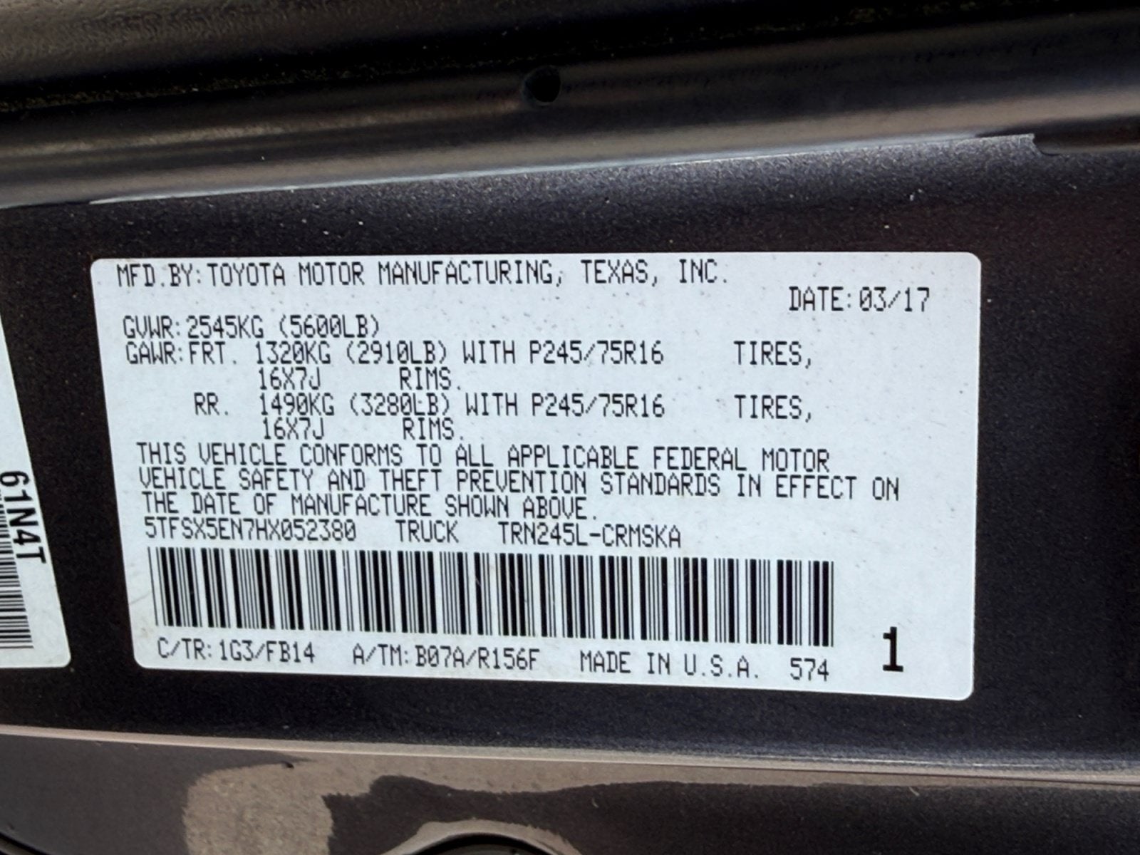 2017 Toyota Tacoma SR
