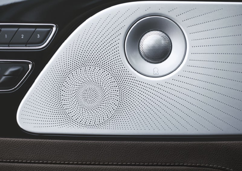 Two speakers of the available audio system are shown in a 2024 Lincoln Aviator® SUV | Irwin Lincoln Laconia in Laconia NH