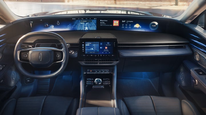 A large panoramic display is shown on the dashboard of a 2026 Lincoln Nautilus® SUV | Irwin Lincoln Laconia in Laconia NH