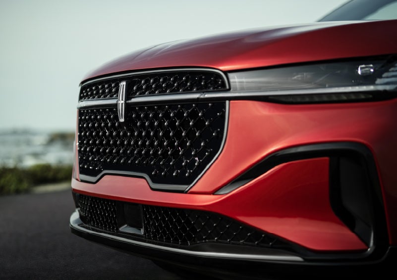 The sleek grille of a 2026 Lincoln Nautilus® SUV with the available Jet Appearance Package makes a bold statement. | Irwin Lincoln Laconia in Laconia NH